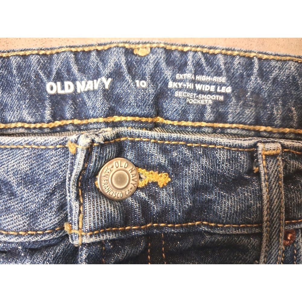 Old Navy High Rise Sky-Hi Wide Leg Jeans Size 10 Relaxed - Picture 7 of 12